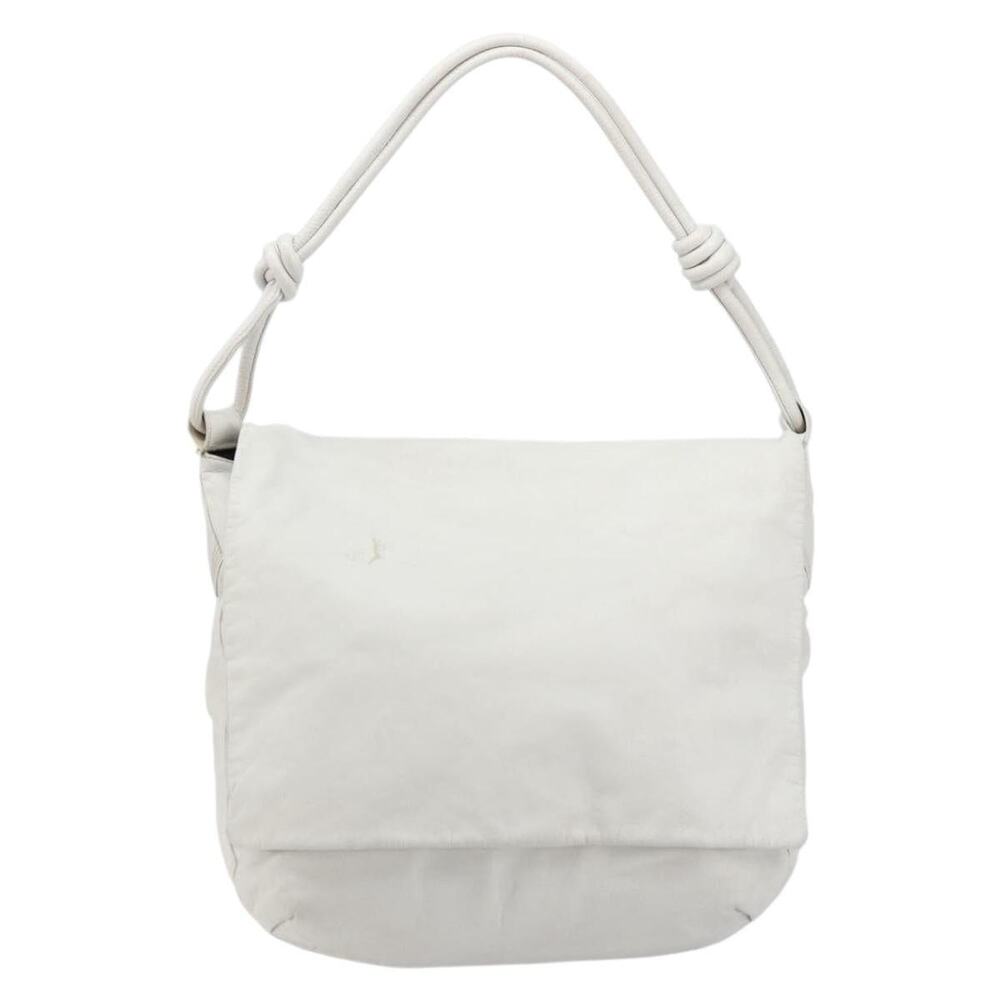 Loewe Leather Shoulder Bag White Gold